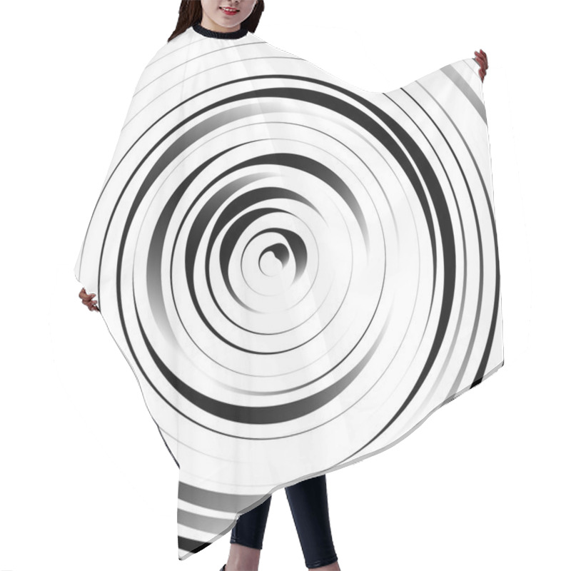 Personality  Radial Concentric Circles Background Hair Cutting Cape