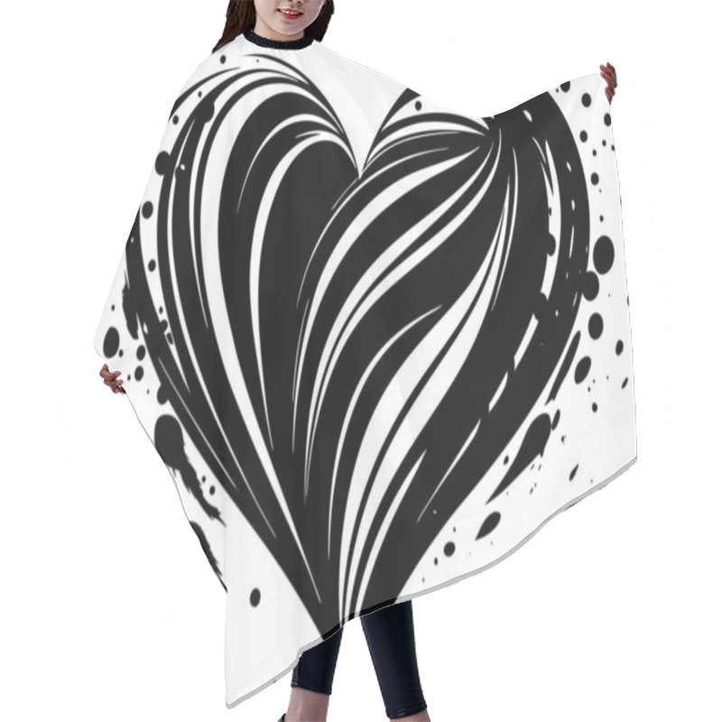 Personality  Vibrant Abstract Heart With Dynamic Shapes And Energy Hair Cutting Cape