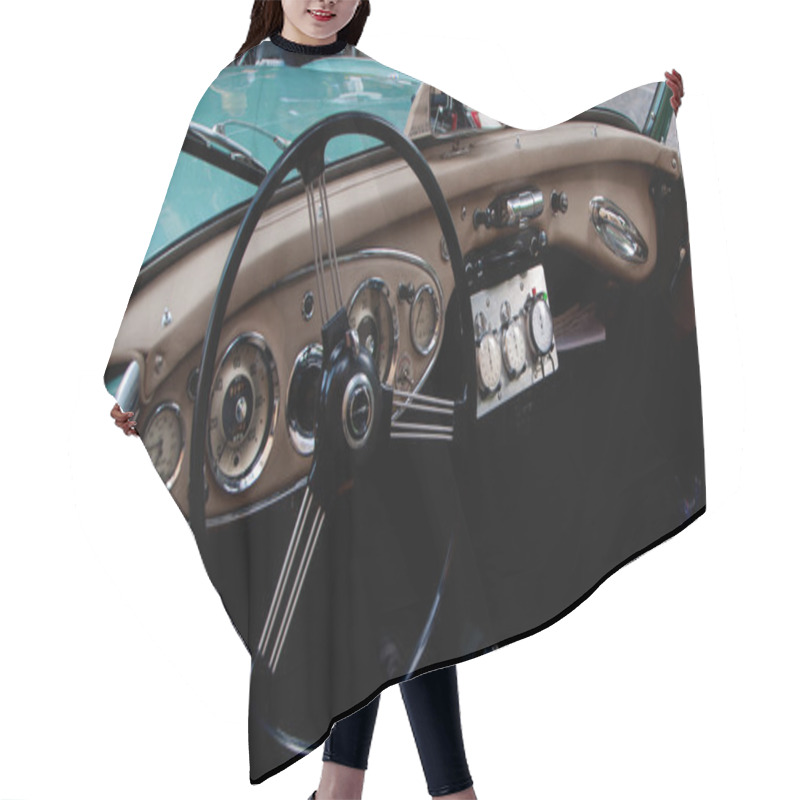 Personality  Detail Old Car Steering Wheel MERCEDES Hair Cutting Cape