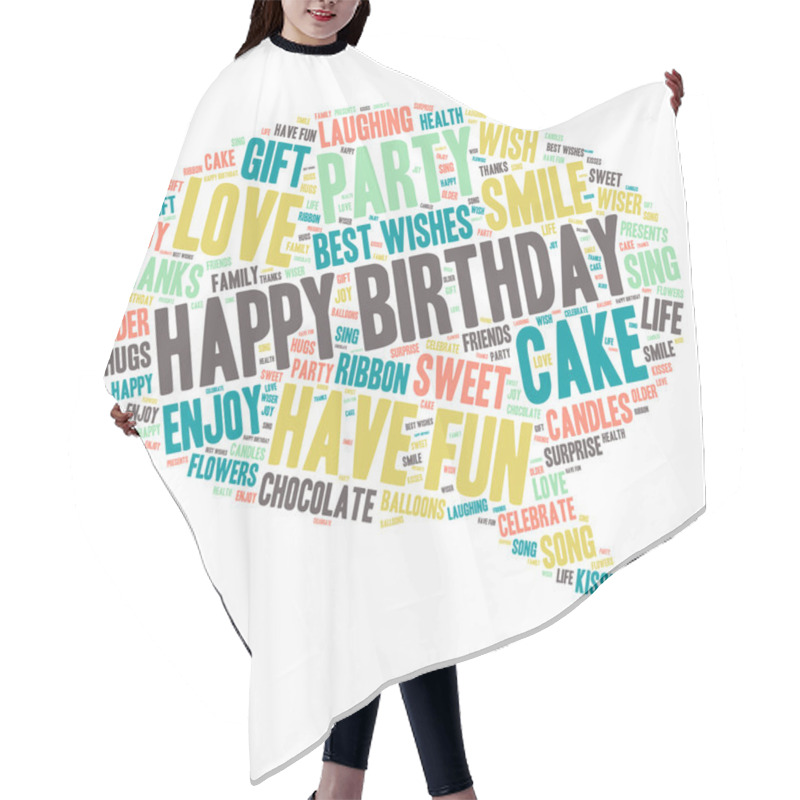 Personality  Word Cloud - Happy Birthday Celebration - Speech Bubble Hair Cutting Cape