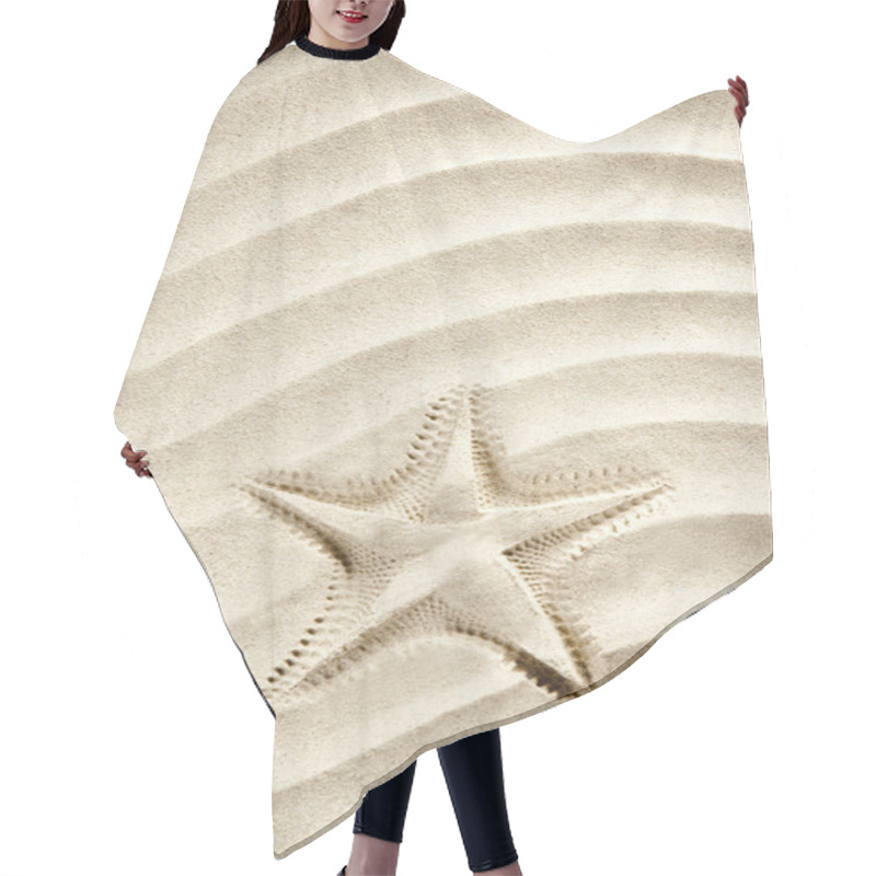 Personality  Beach Starfish Print White Caribbean Sand Summer Hair Cutting Cape