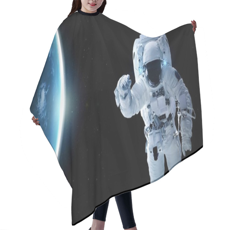 Personality  Astronaut Spaceman Do Spacewalk While Working For Spaceflight Mission Hair Cutting Cape