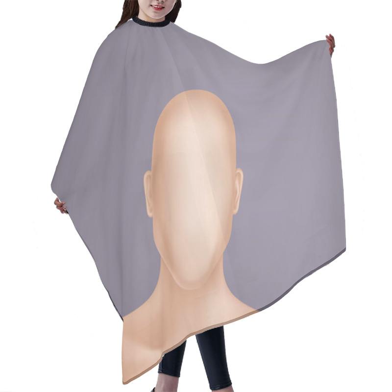 Personality  Vector 3d Realistic Human Model, Head Without Face Hair Cutting Cape