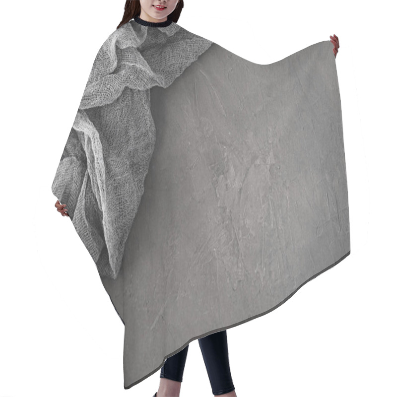 Personality  Concrete Background With Gray Gauze Fabri Hair Cutting Cape