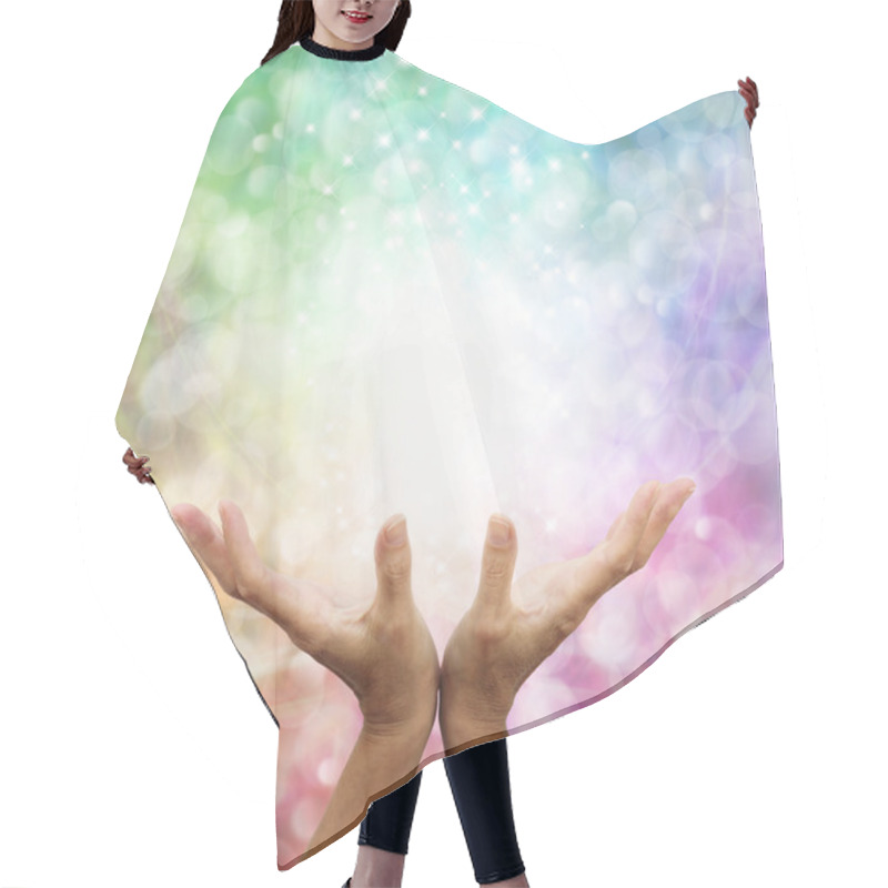 Personality  Rainbow Healing Energy On Bokeh Background Hair Cutting Cape