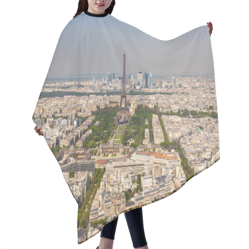 Personality  Paris, France Cityscape. Champ De Mars Leading To Eiffel Tower, Hair Cutting Cape