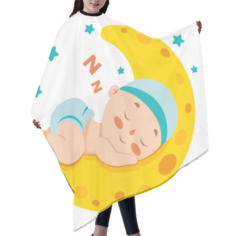 Personality  Cartoon Drawing Of A  Newborn Baby Character Hair Cutting Cape