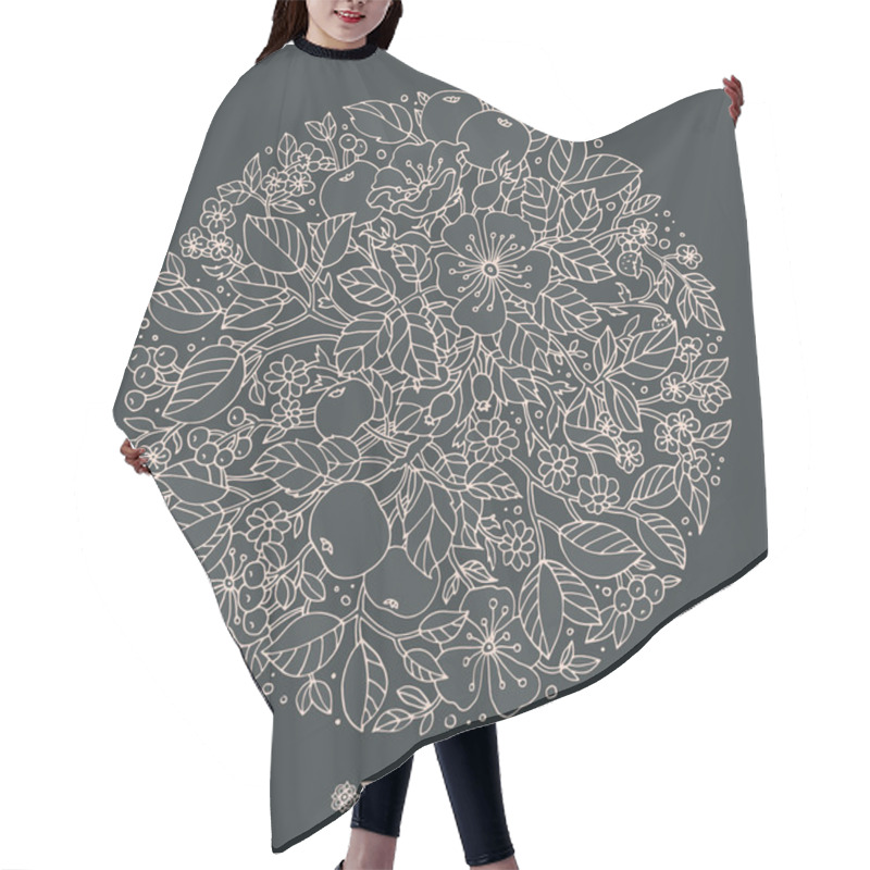 Personality  Rounded Floral Pattern  Hair Cutting Cape