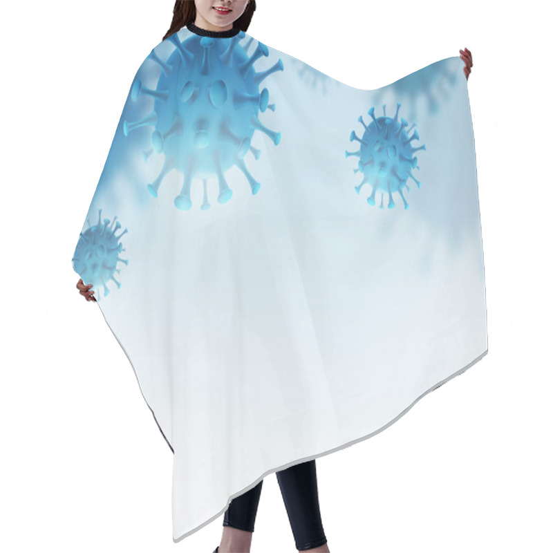 Personality  Virus, Bacteria Vector Background. Cells Disease Outbreak. Coronavirus Alert Pattern. Microbiology Medical Concept For Banner, Poster Or Flyer With Copy Space At The Down. Hair Cutting Cape