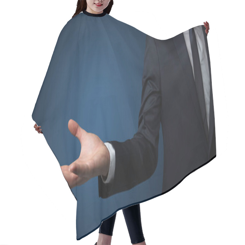 Personality  Businessman Handing Something Without Concept Hair Cutting Cape