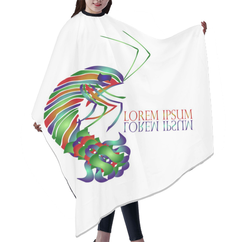 Personality  Shrimp Logo Vector Design Template Hair Cutting Cape