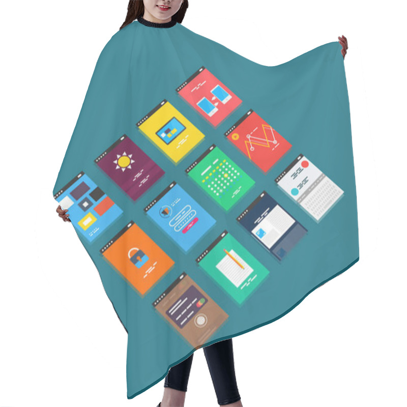 Personality  Vector Isometric Mobile App Ui Design Concept Hair Cutting Cape