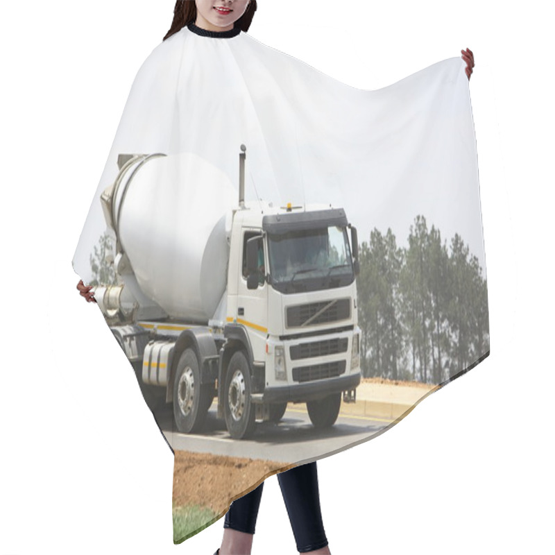 Personality  White Concrete Mixer Hair Cutting Cape