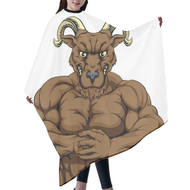 Personality  Tough Ram Mascot Hair Cutting Cape