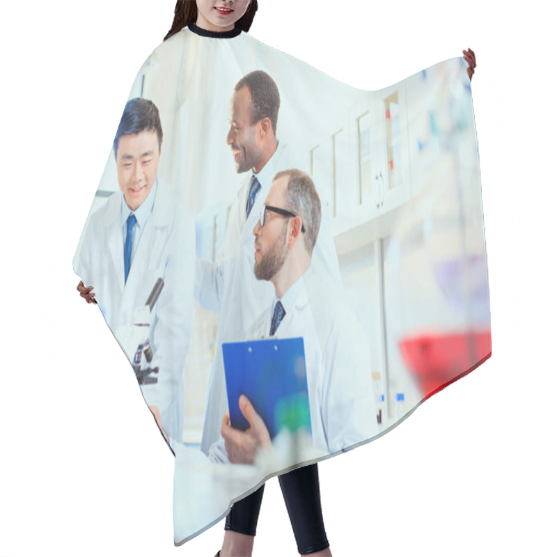 Personality  Doctors Working At Testing Laboratory Hair Cutting Cape