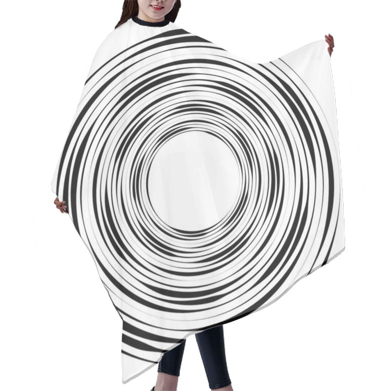 Personality  Abstract Concentric Element Isolated On White Background Hair Cutting Cape