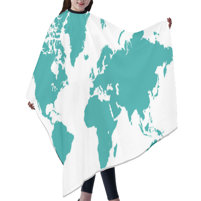 Personality  World Map Green, World Map, Geographic Map, Country Map, Country Border Line, Asia, Africa, Europe, North America, South America, Australia Oceania Hair Cutting Cape