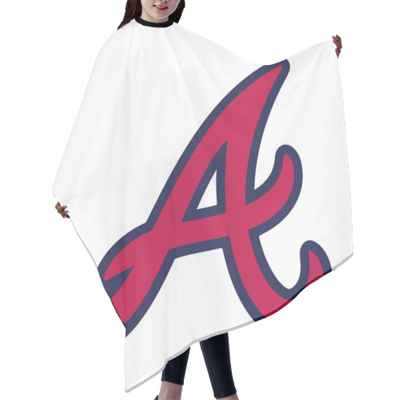 Personality  Logo Of Baseball Team Atlanta.  Hair Cutting Cape