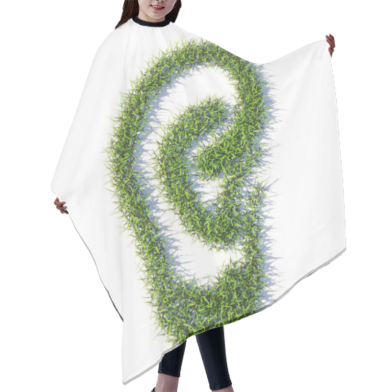 Personality  Concept Or Conceptual Green Summer Lawn Grass Isolated On White Background, Sign Of An Ear.  A 3d Illustration Metaphor For Hearing Loss, Tinnitus, Vertigo, Ear Pain Or Infection, Auditory Testing  Hair Cutting Cape