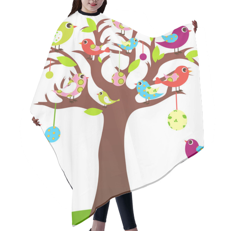 Personality  Birds On Tree Hair Cutting Cape