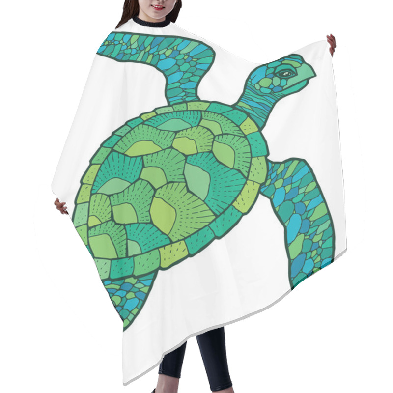 Personality  Sea Turtle - Vector Stylized Drawing Hair Cutting Cape