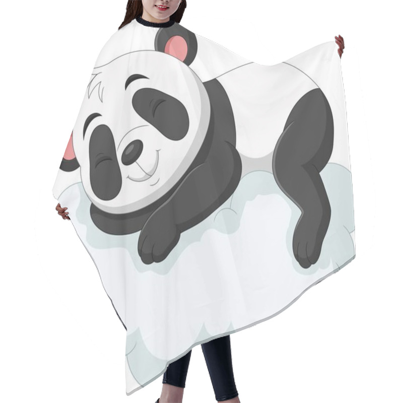 Personality  Vector Illustration Of Cartoon Baby Panda Sleeping On The Clouds Hair Cutting Cape