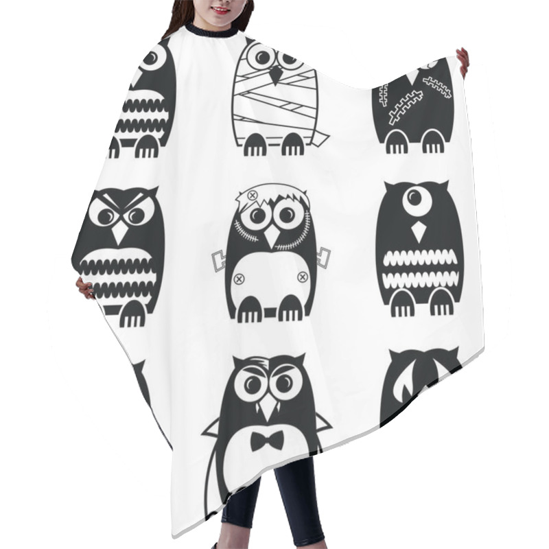 Personality  Halloween Scary, Spooky, Mummy, Cyclops, Vampire. Monster, Zombie Owls Hair Cutting Cape