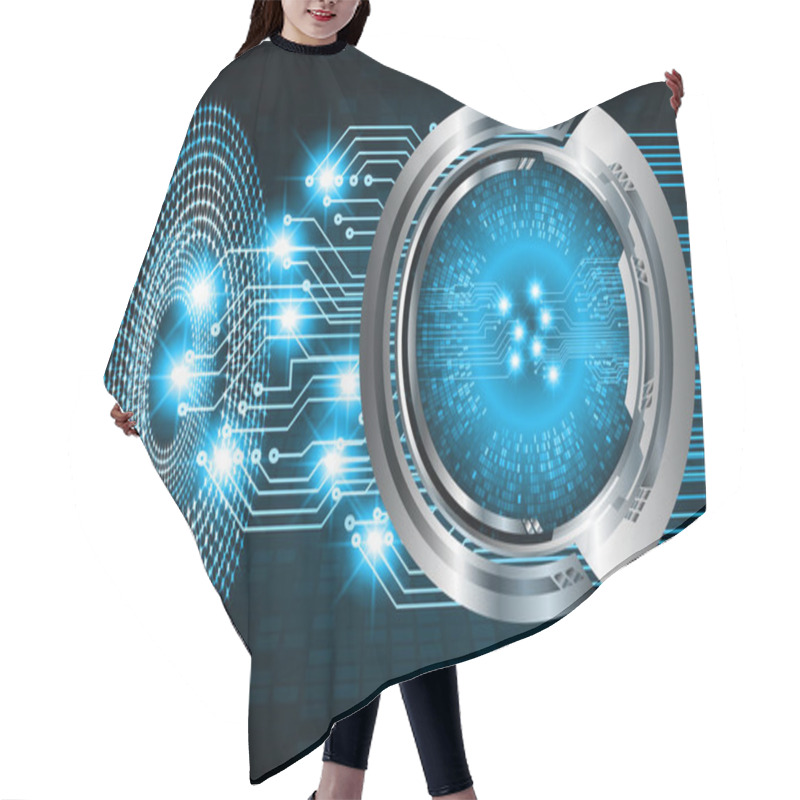 Personality  Cyber Circuit Future Technology Concept Background Hair Cutting Cape