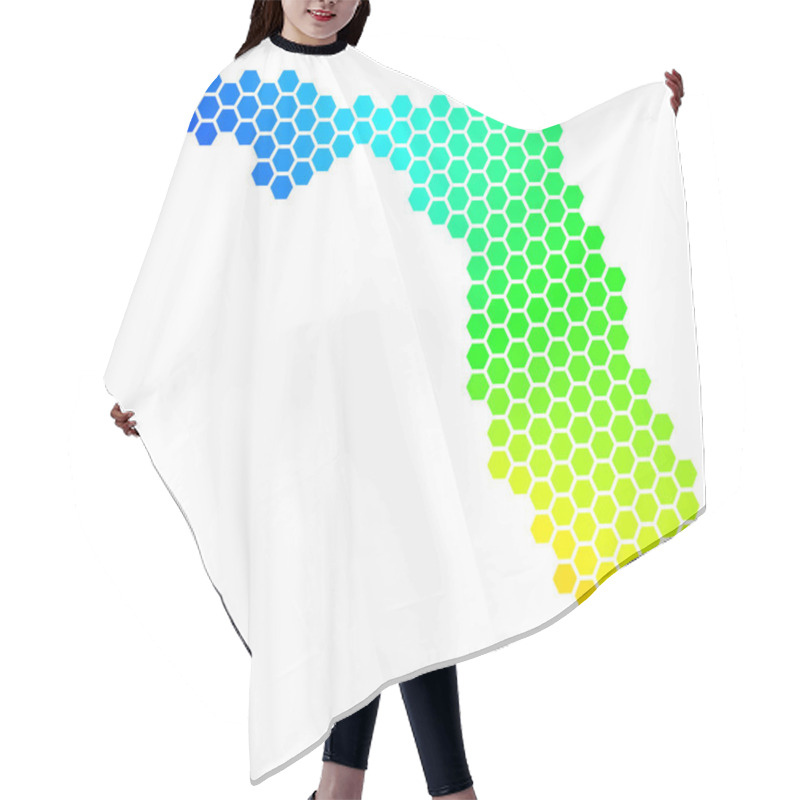 Personality  Spectrum Hexagon Florida Map Hair Cutting Cape