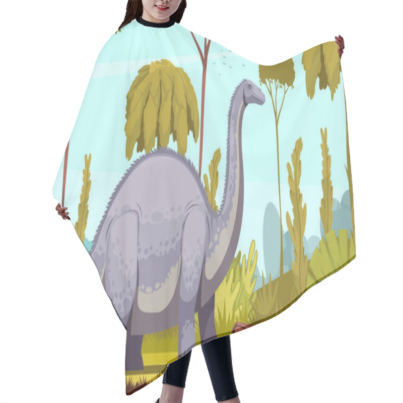 Personality  Dinosaurs Horizontal Illustration Hair Cutting Cape