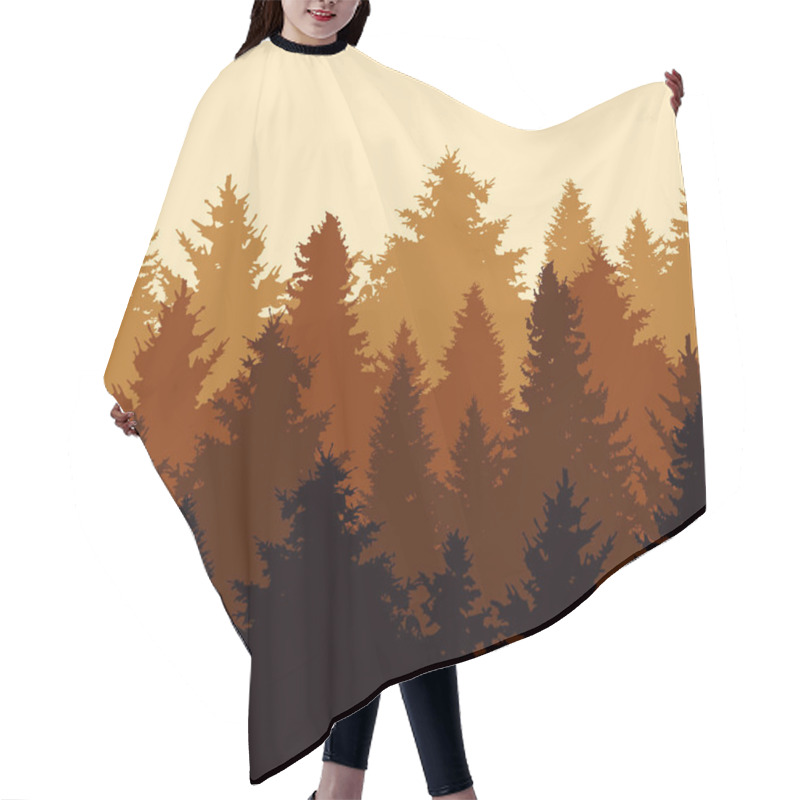 Personality  Fir Trees Seamless Pattern Hair Cutting Cape