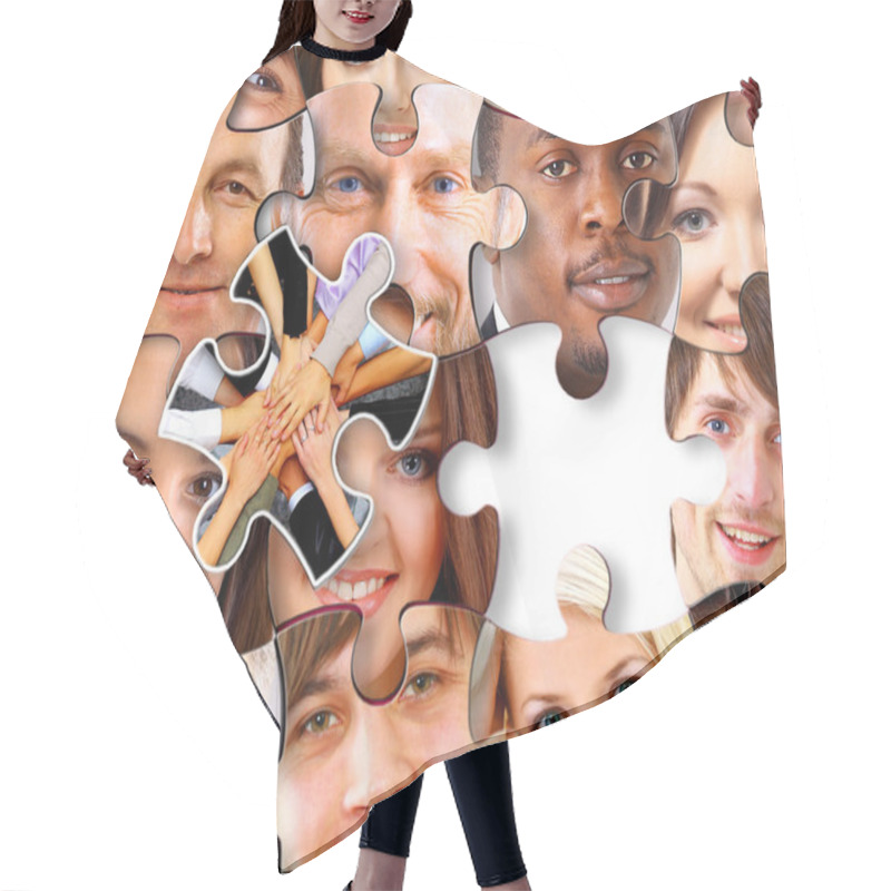 Personality  Abstract Puzzle Background With One Piece Missing Hair Cutting Cape