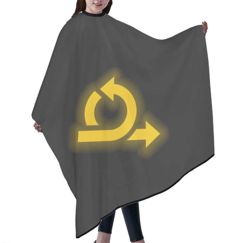 Personality  Agile Yellow Glowing Neon Icon Hair Cutting Cape