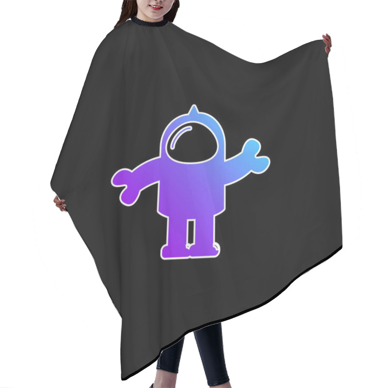 Personality  Astronaut Suit Blue Gradient Vector Icon Hair Cutting Cape