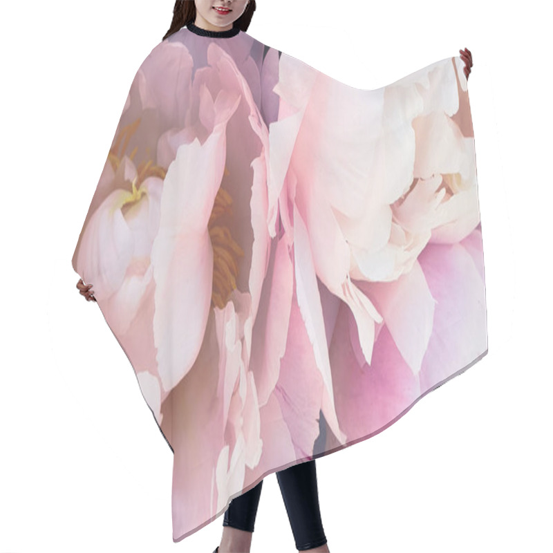 Personality  Pink Peony Rose Petals Peonies Background Hair Cutting Cape