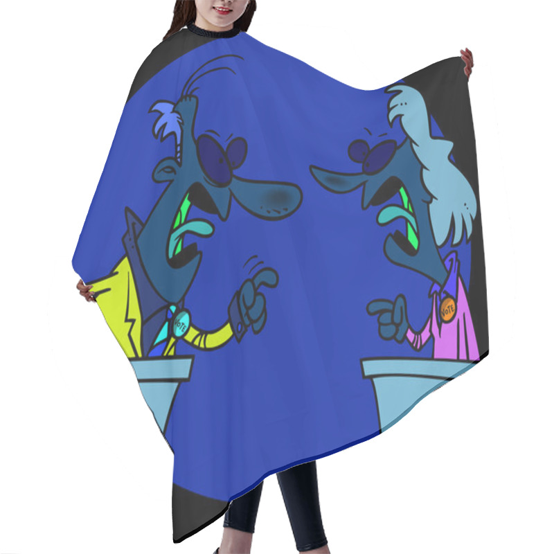 Personality  Cartoon Political Debate Hair Cutting Cape