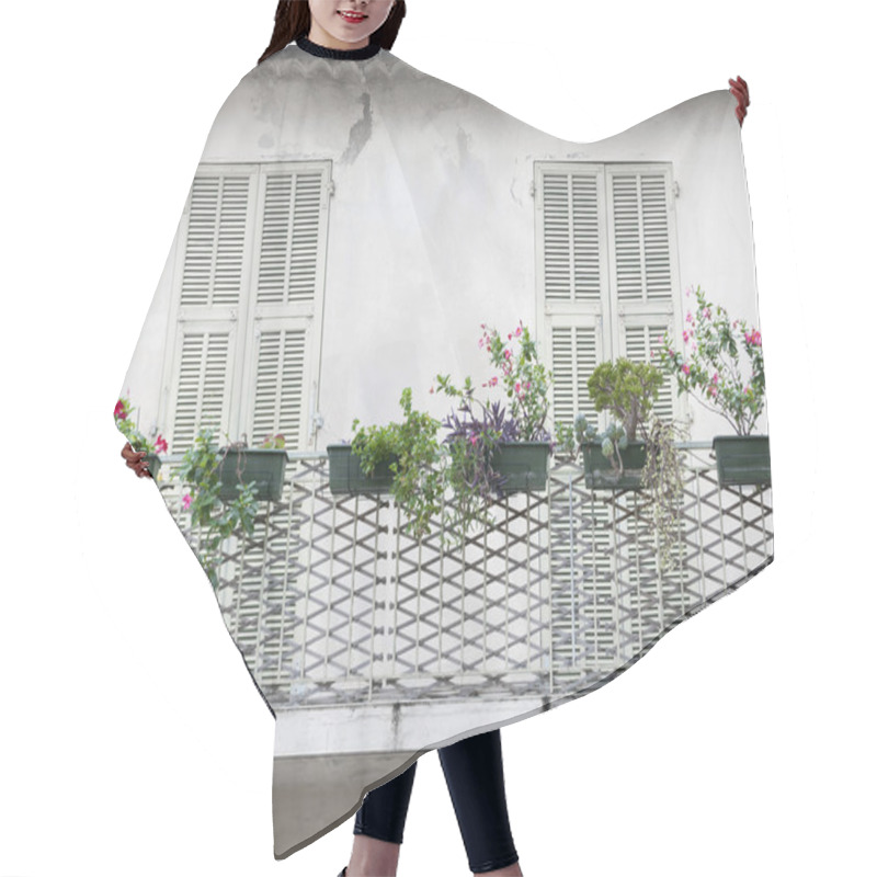 Personality  French Balcony With Shutters Hair Cutting Cape