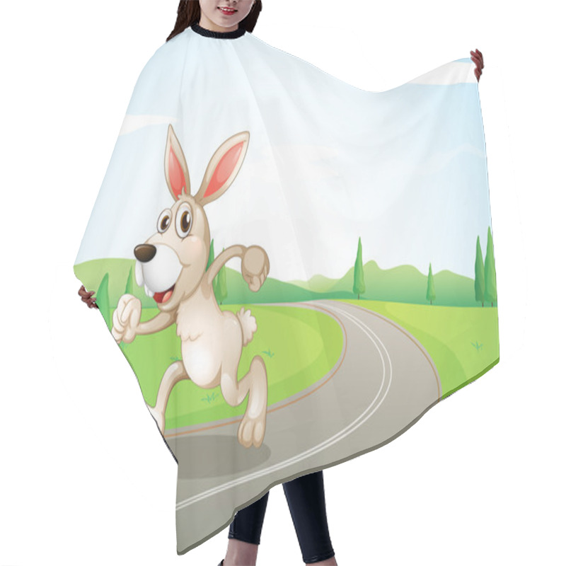 Personality  A Running Rabbit At The Road Hair Cutting Cape