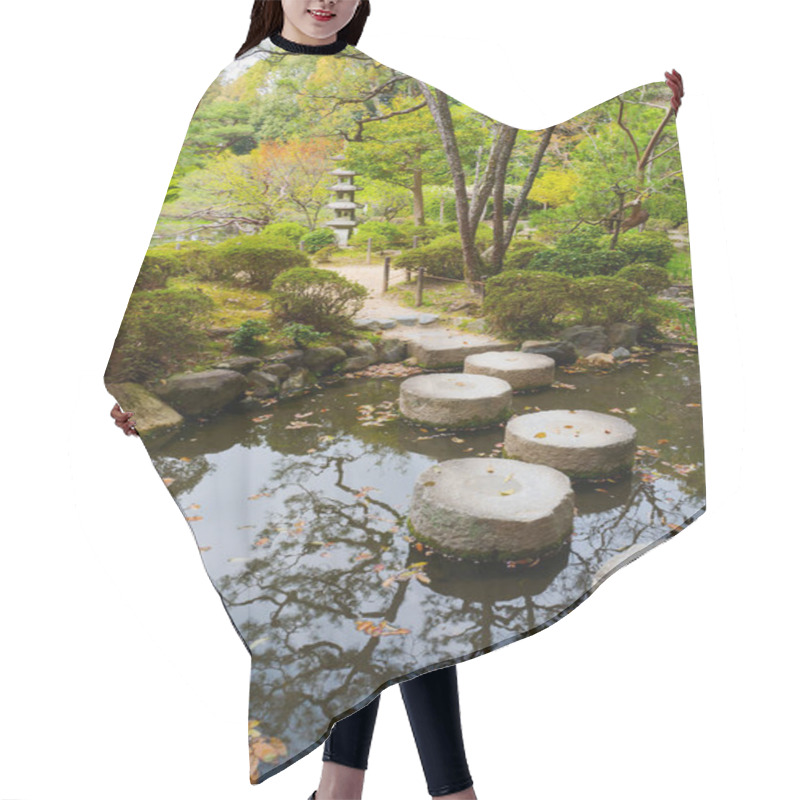 Personality  Japanese Garden Landscape. Beautiful Nature Background Hair Cutting Cape