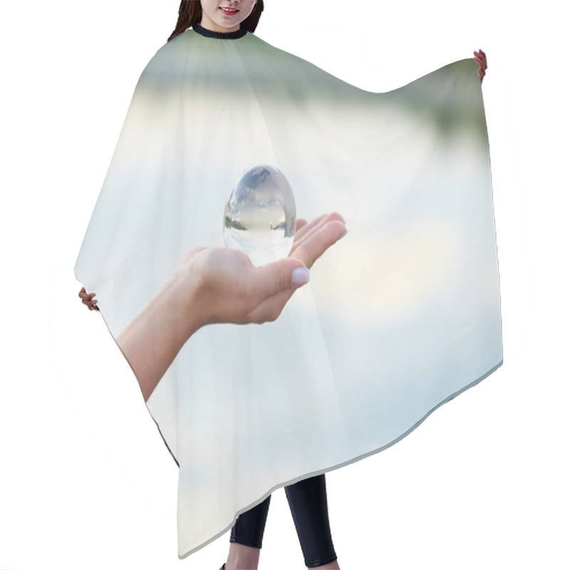 Personality  Crystal Ball On Hand Hair Cutting Cape