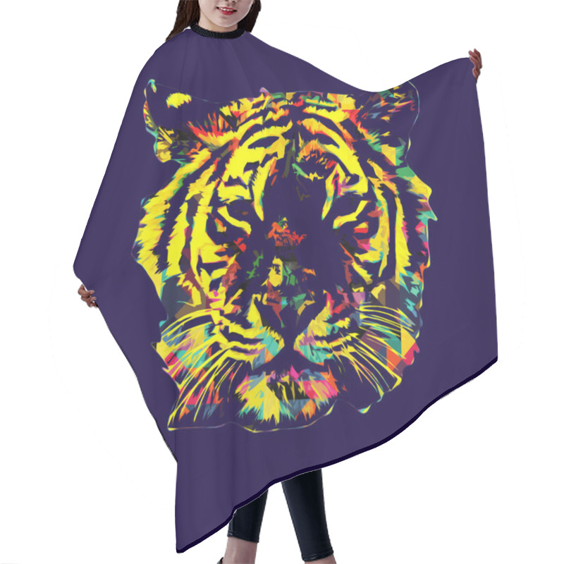 Personality  Tiger Art Illustration Old Drawing Hair Cutting Cape