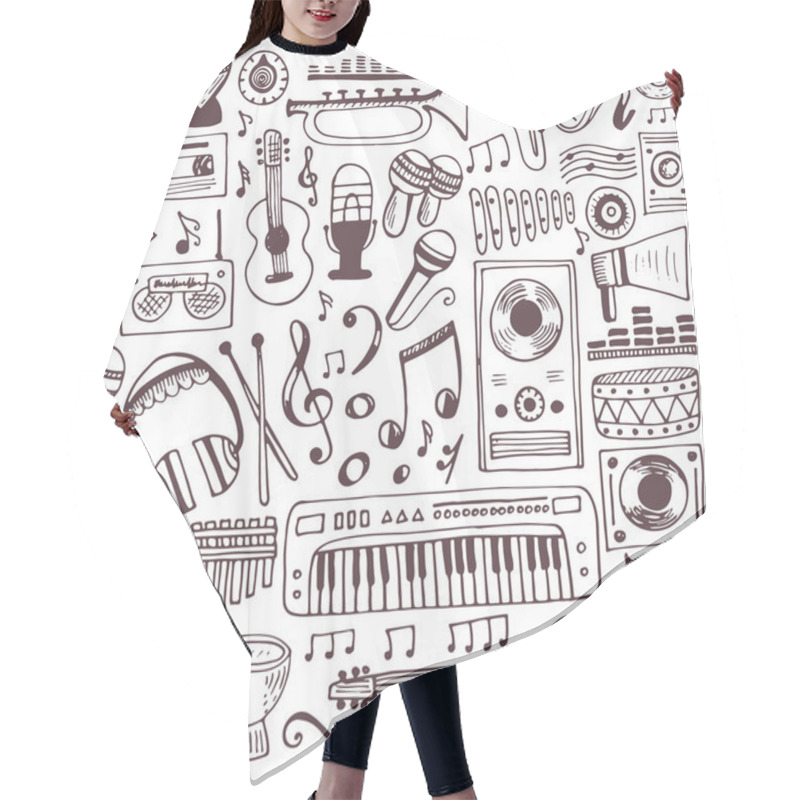 Personality  Music Doodle Collection Hair Cutting Cape