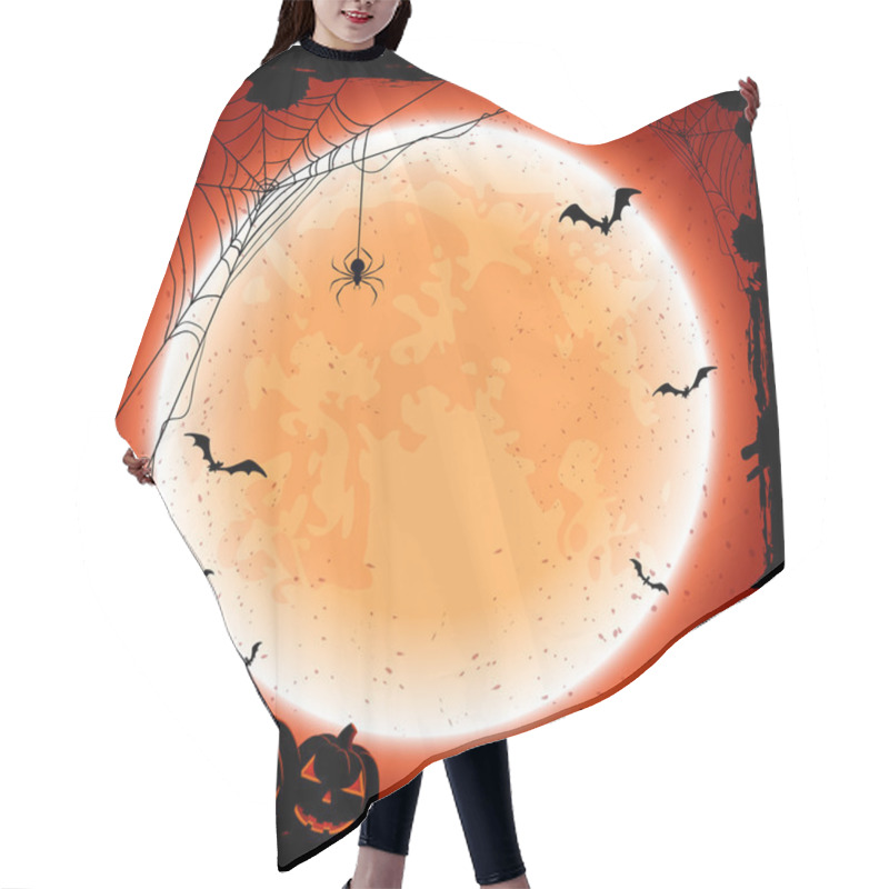 Personality  Halloween Background With Moon Hair Cutting Cape