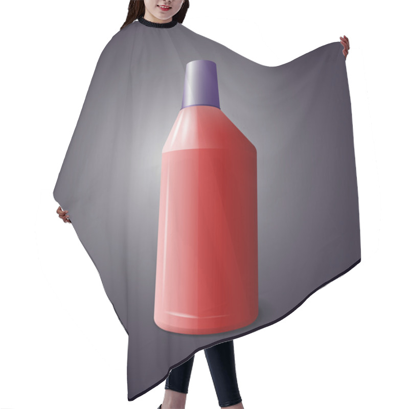 Personality  Red Bottle Of Cleaning Product, Vector Hair Cutting Cape