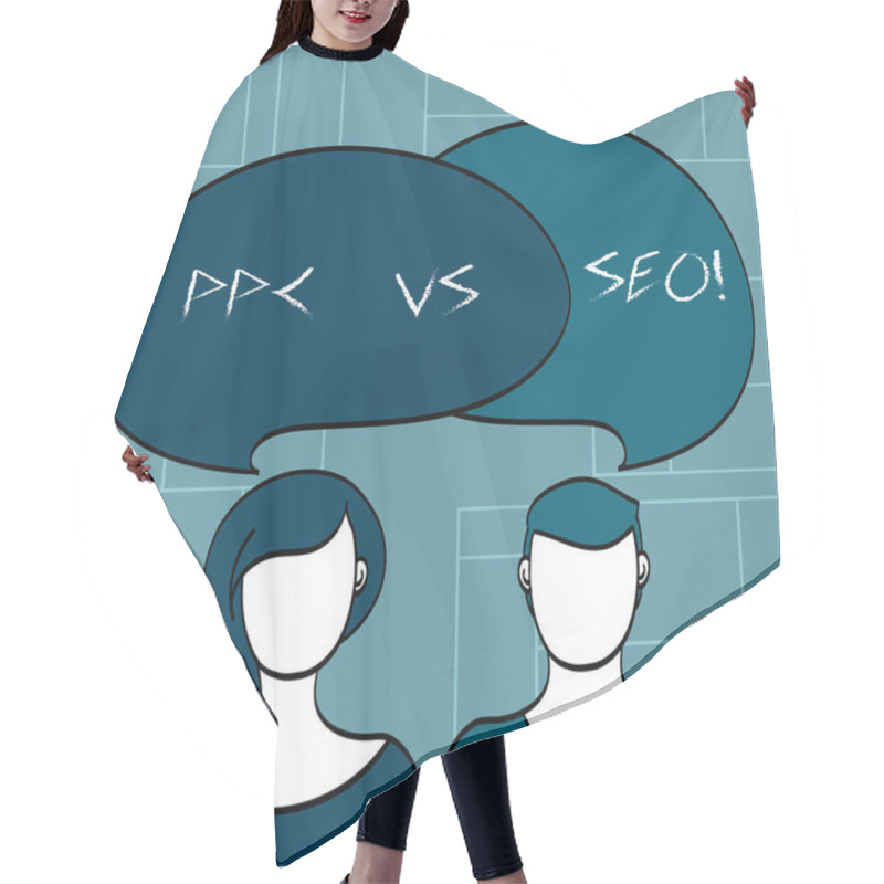 Personality  Text Sign Showing Ppc Vs Seo. Conceptual Photo Pay Per Click Against Search Engine Optimization Strategies. Hair Cutting Cape