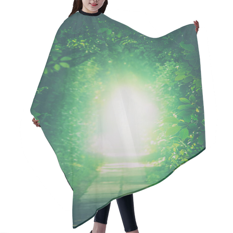 Personality  Tunnel In Forest With Light Hair Cutting Cape