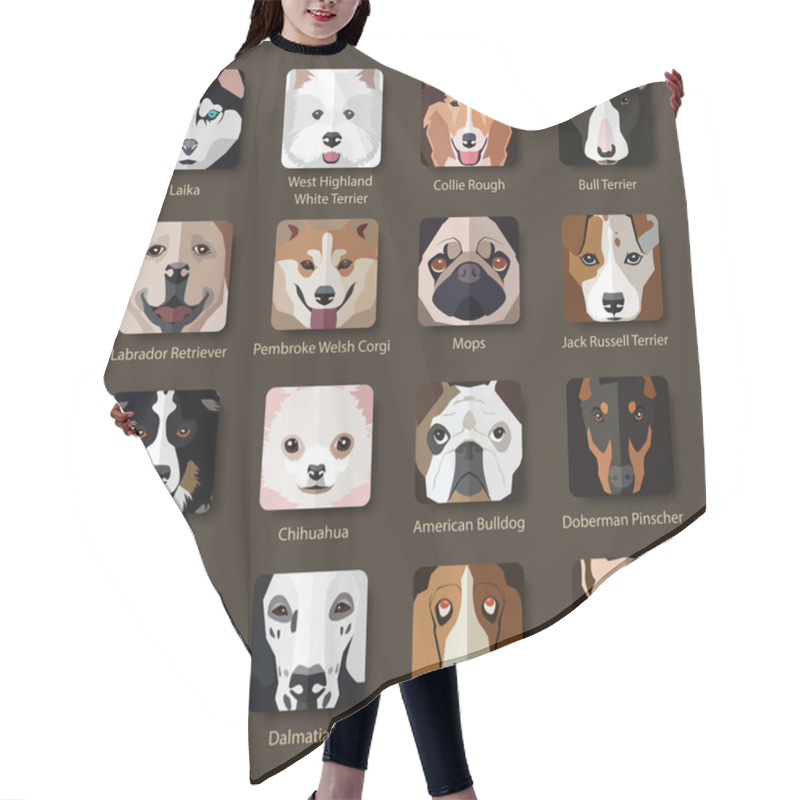 Personality  Set Of Popular Breeds Hair Cutting Cape