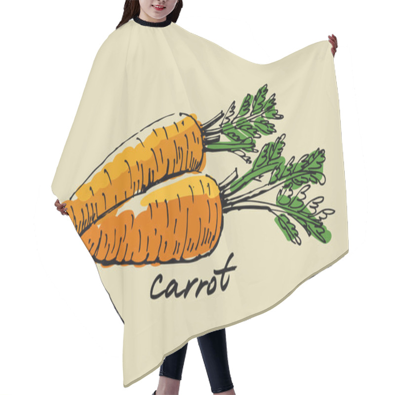 Personality  Hand Drawn Carrot Hair Cutting Cape