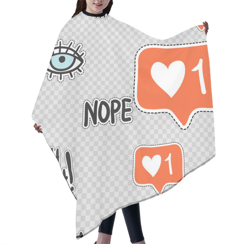 Personality  Seamless Pattern-  Nope Phrase Hair Cutting Cape