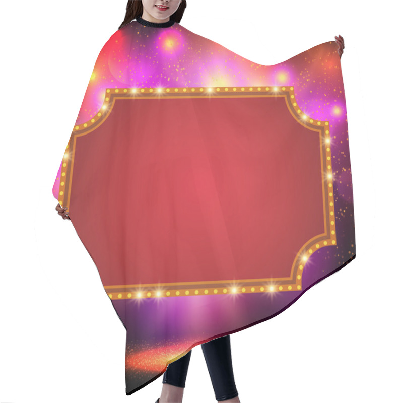 Personality  Shining Background With Retro Casino Light Banner Hair Cutting Cape